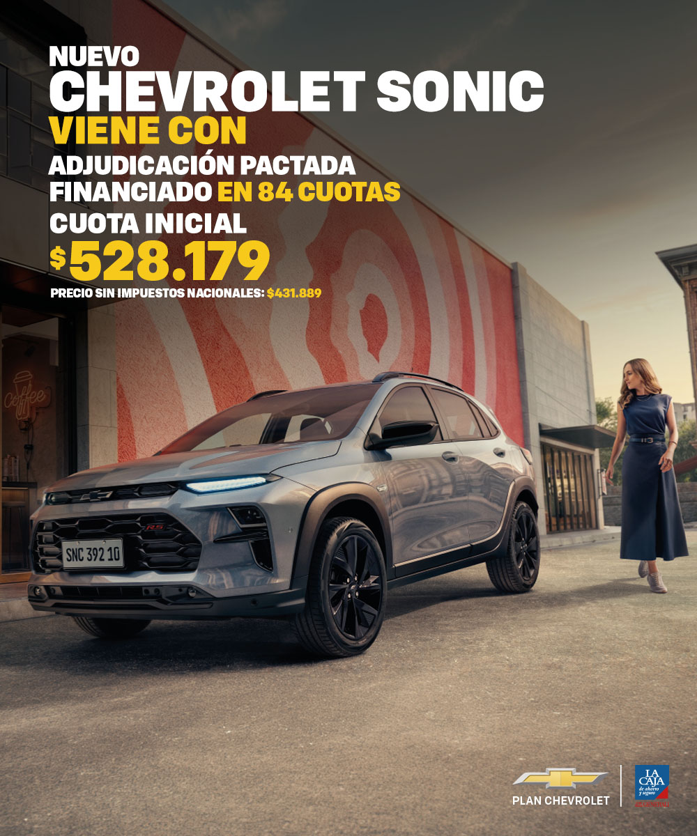 Nuevo Chevrolet Sonic financiado en 84 cuotas