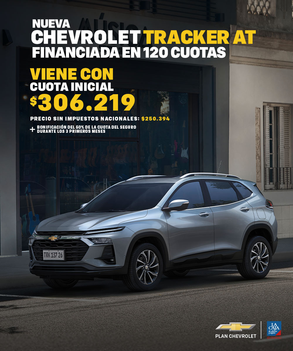 Nueva Chevrolet Tracker AT financiada en 120 cuotas