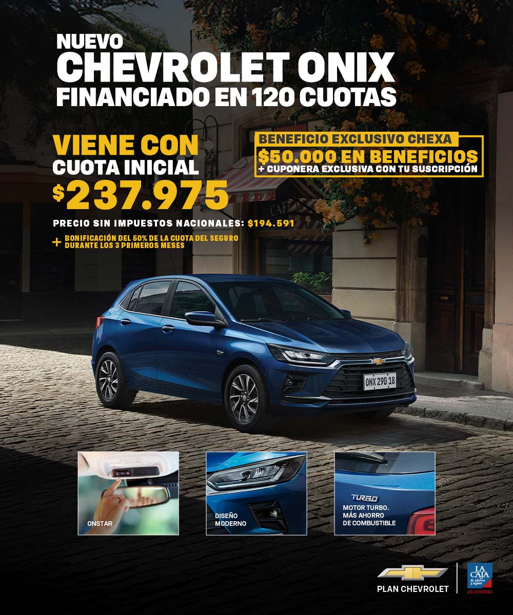 Nuevo Chevrolet Onix financiado en 120 cuotas