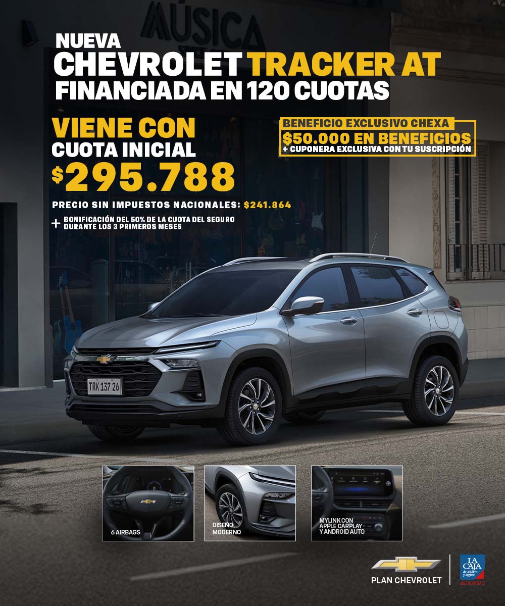 Nueva Chevrolet Tracker AT financiada en 120 cuotas