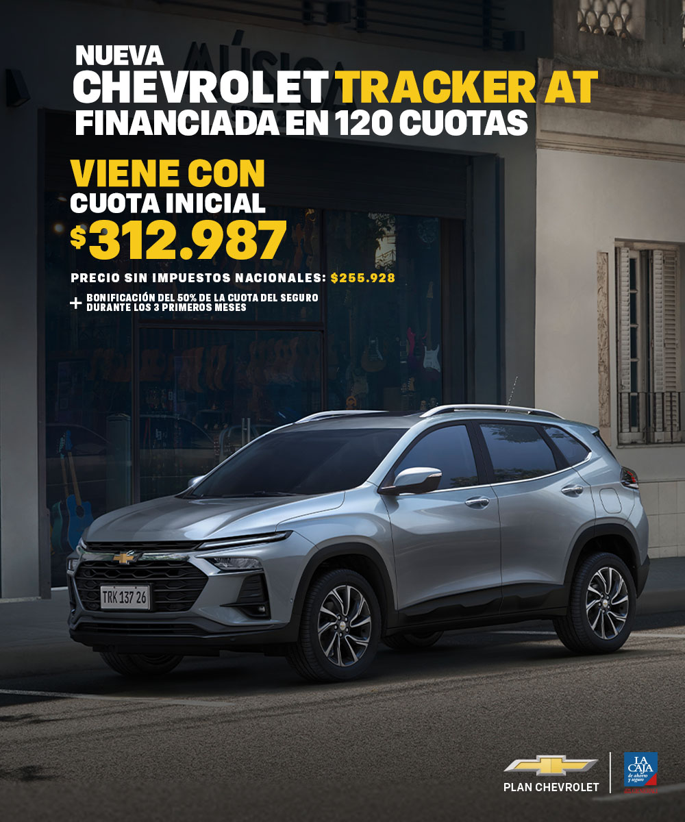 Nueva Chevrolet Tracker AT financiada en 120 cuotas