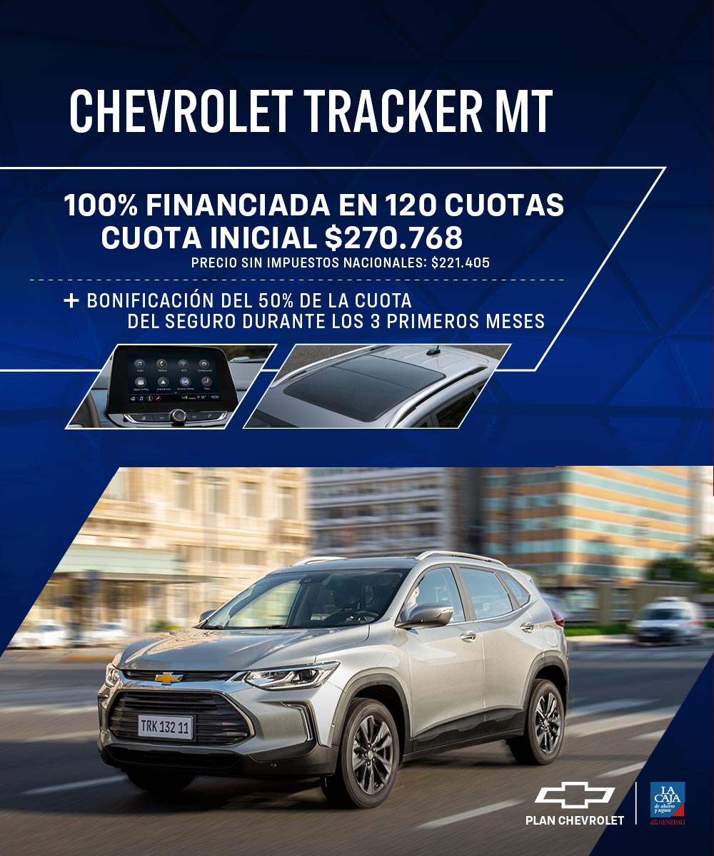 Accedé a tu Chevrolet Tracker 100% financiada en 120 cuotas