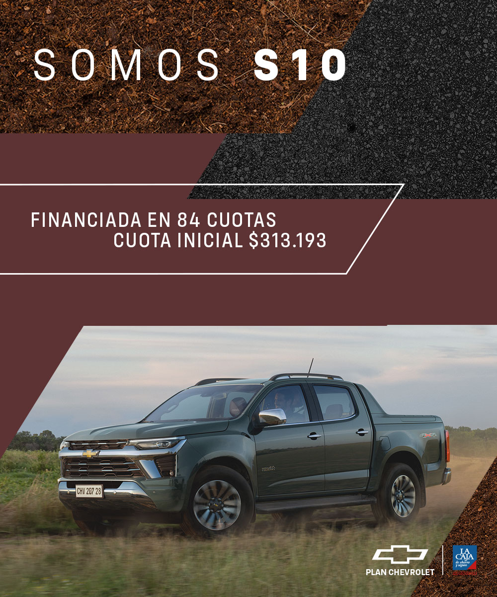 Accedé a tu Chevrolet S10 financiada en 84 cuotas