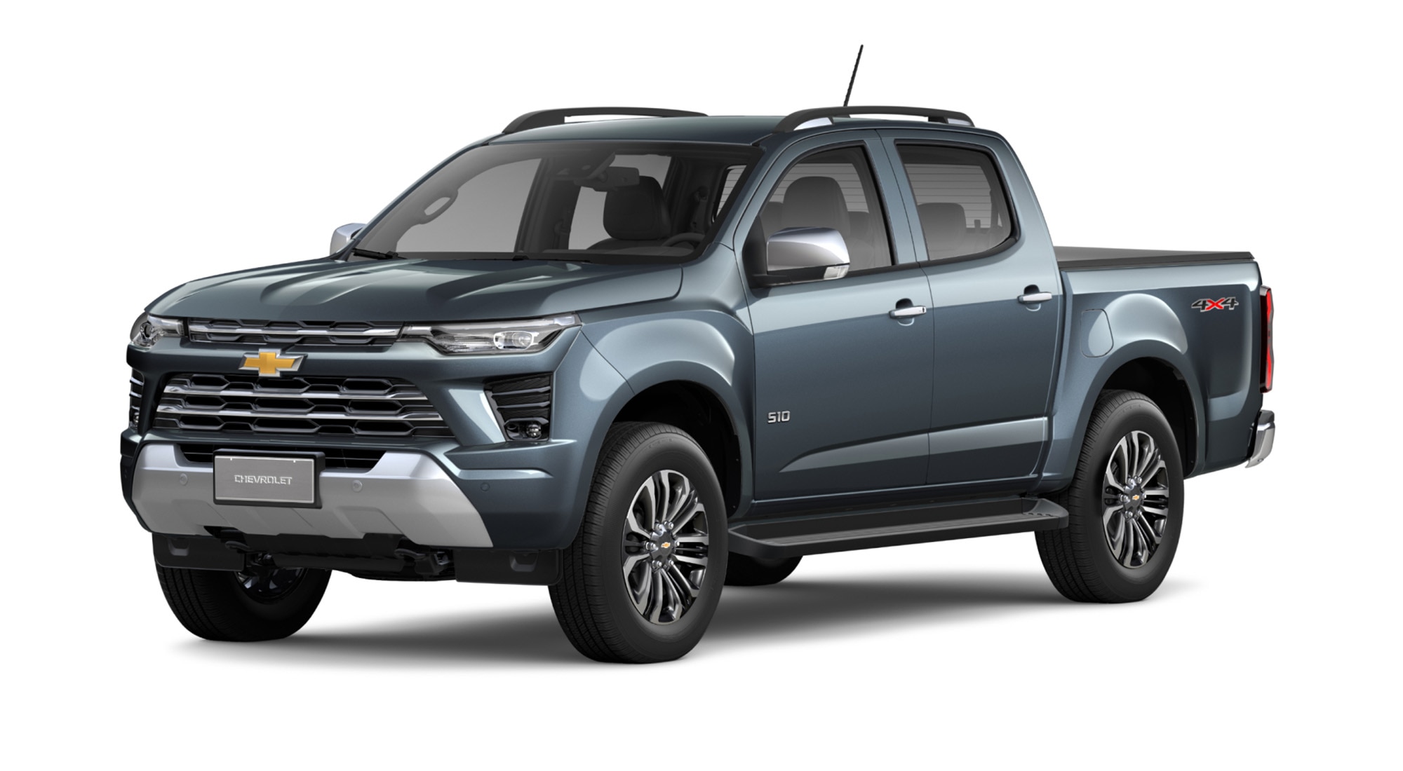 Vista de la Chevrolet S10 LTZ en color gris dark
